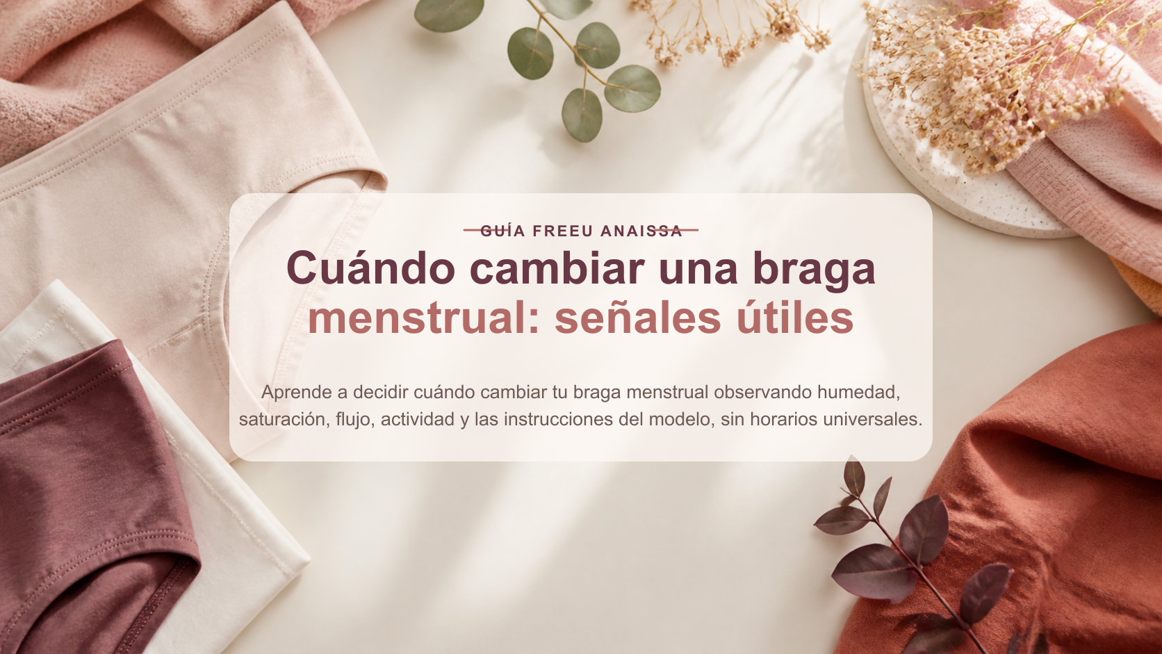 Portada de la guía FreeU Anaissa: Cuándo cambiar una braga menstrual: señales útiles