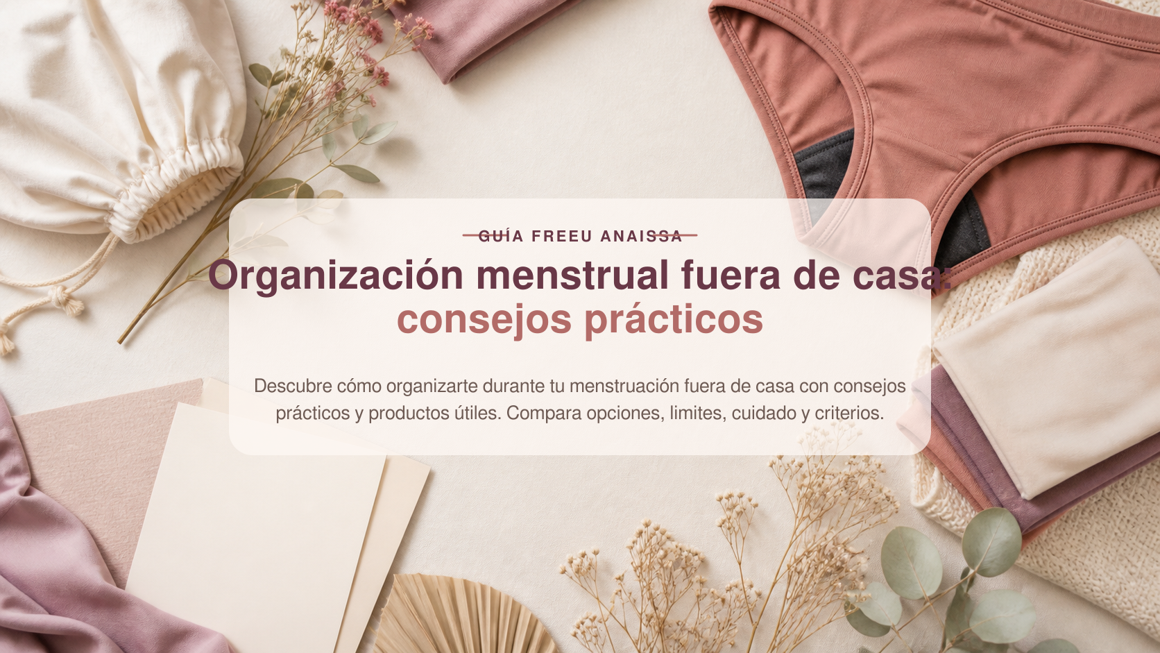 Portada de la guía FreeU Anaissa: Organización menstrual fuera de casa: consejos prácticos