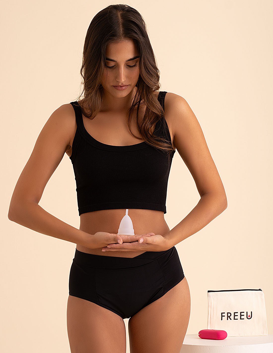 Copa menstrual + Funda estuche + Neceser de tela, FreeUcup