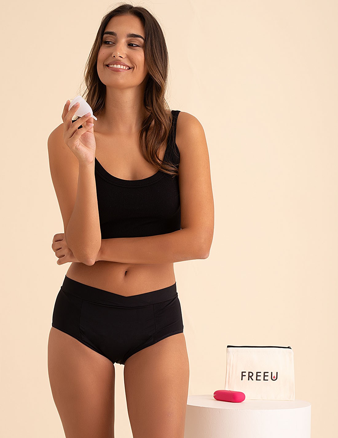 Copa menstrual + Funda estuche + Neceser de tela, FreeUcup