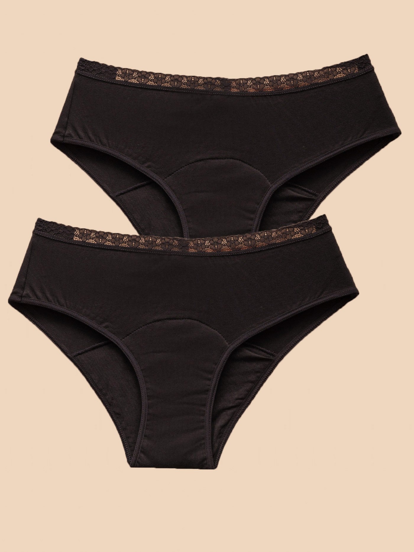 Pack 2 Bragas menstruales de algodón flujo ligero a moderado, Chantell