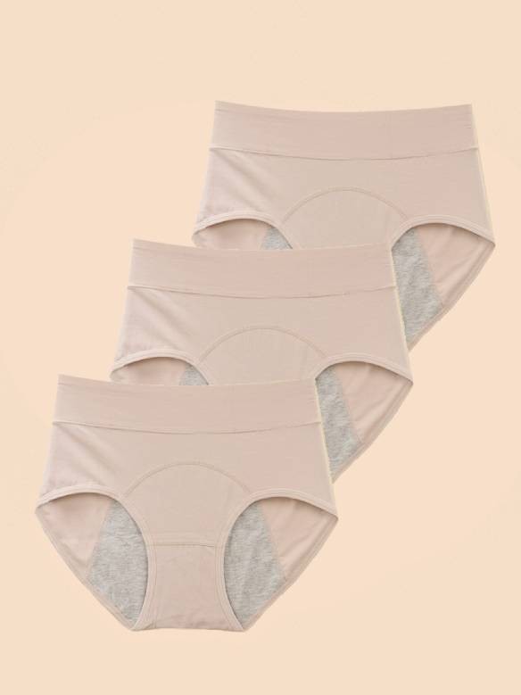 Pack de 3 bragas menstruales de algodón para incontinencia Indy