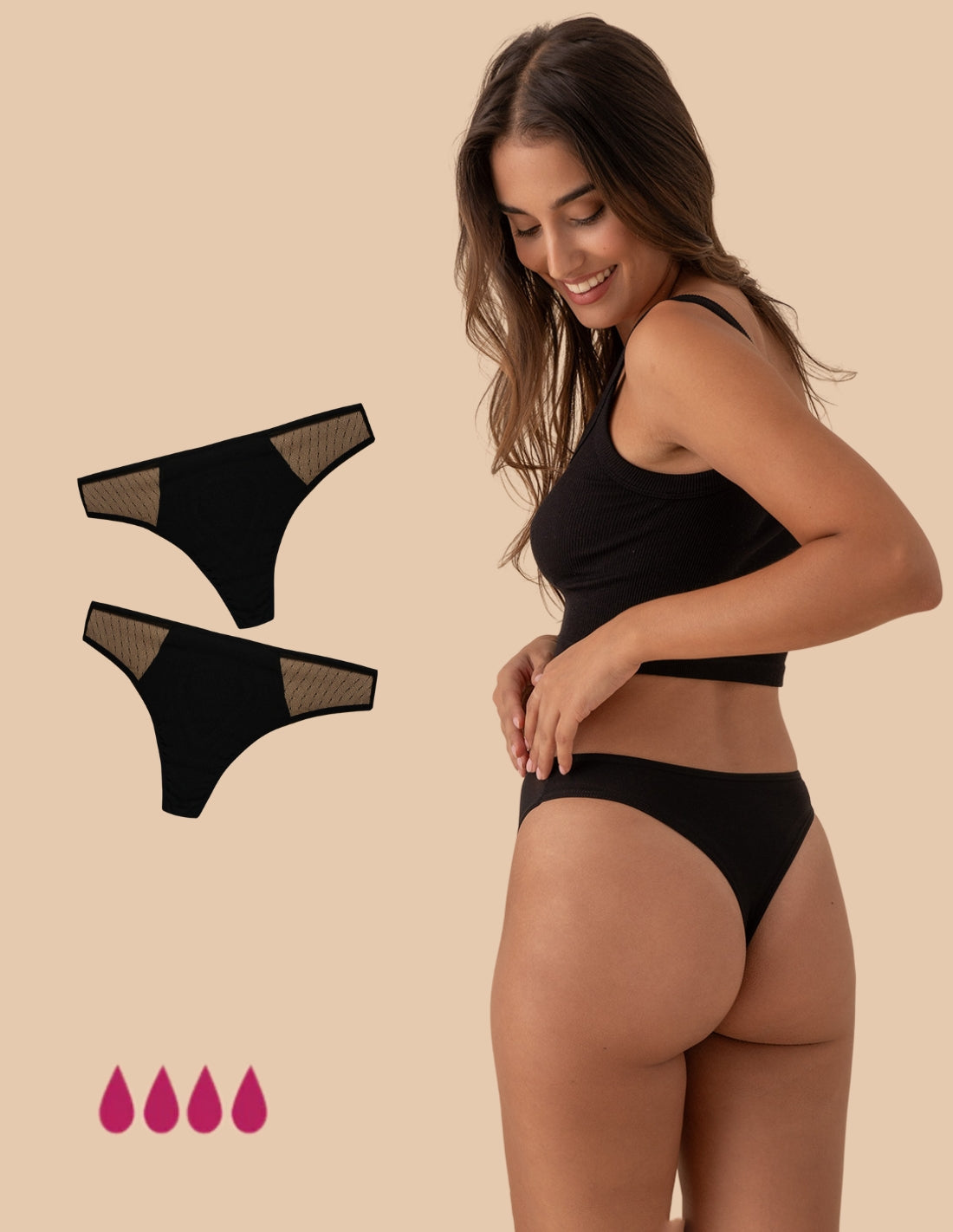 2 culottes menstruelles en coton Olivia