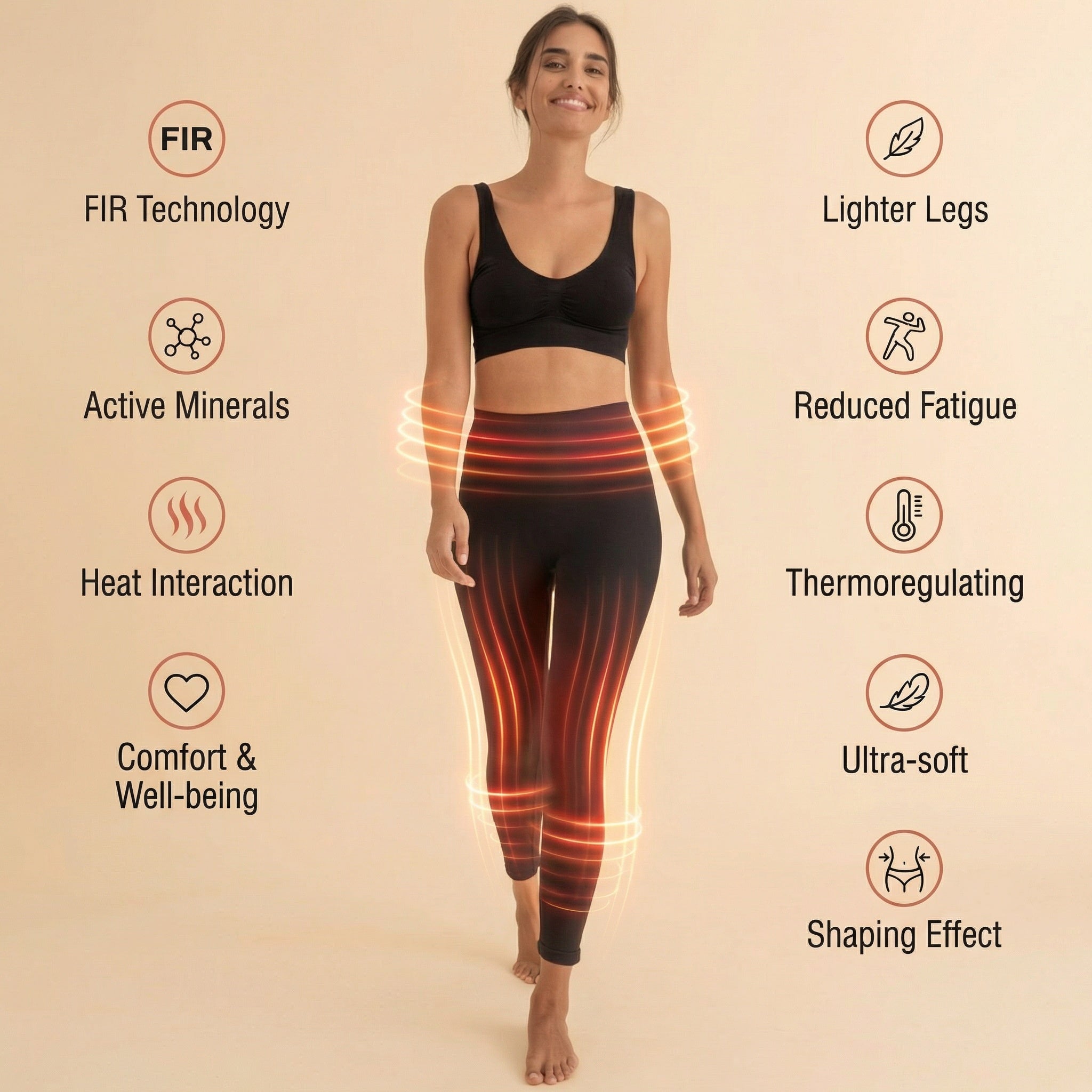 Shaping Leggings with FIR Technology and Emana Noah Fabric