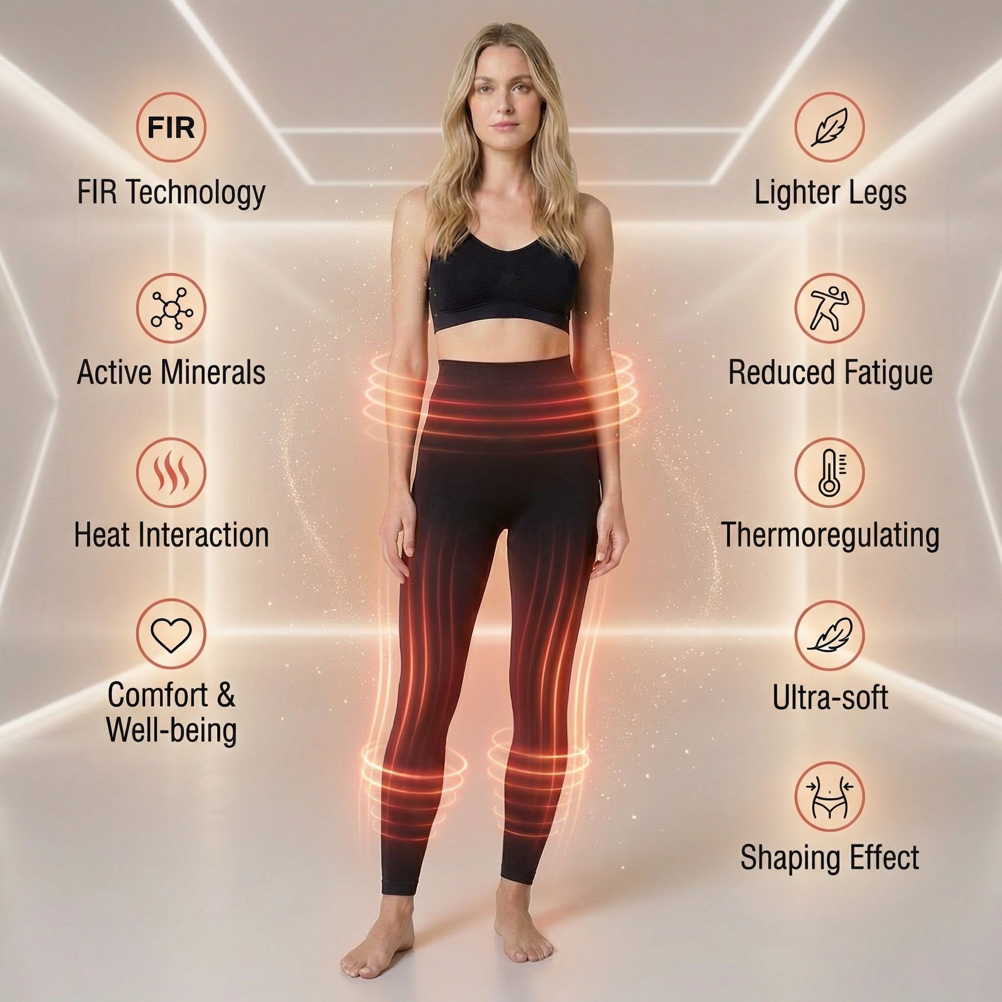 Leggings gainants push-up Lena 160 deniers avec technologie FIR