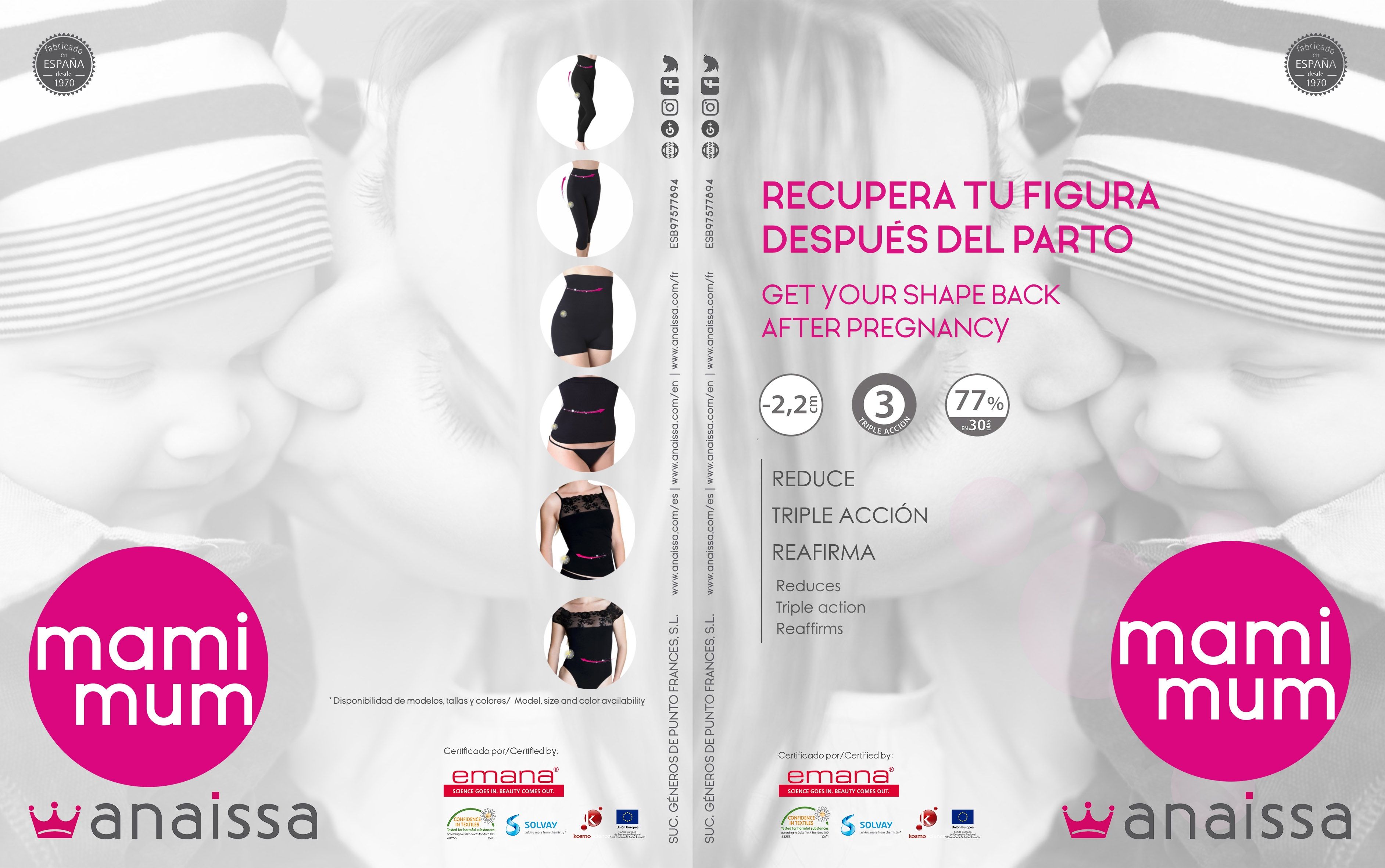 Short alto postparto con fibra Emana, Cloé