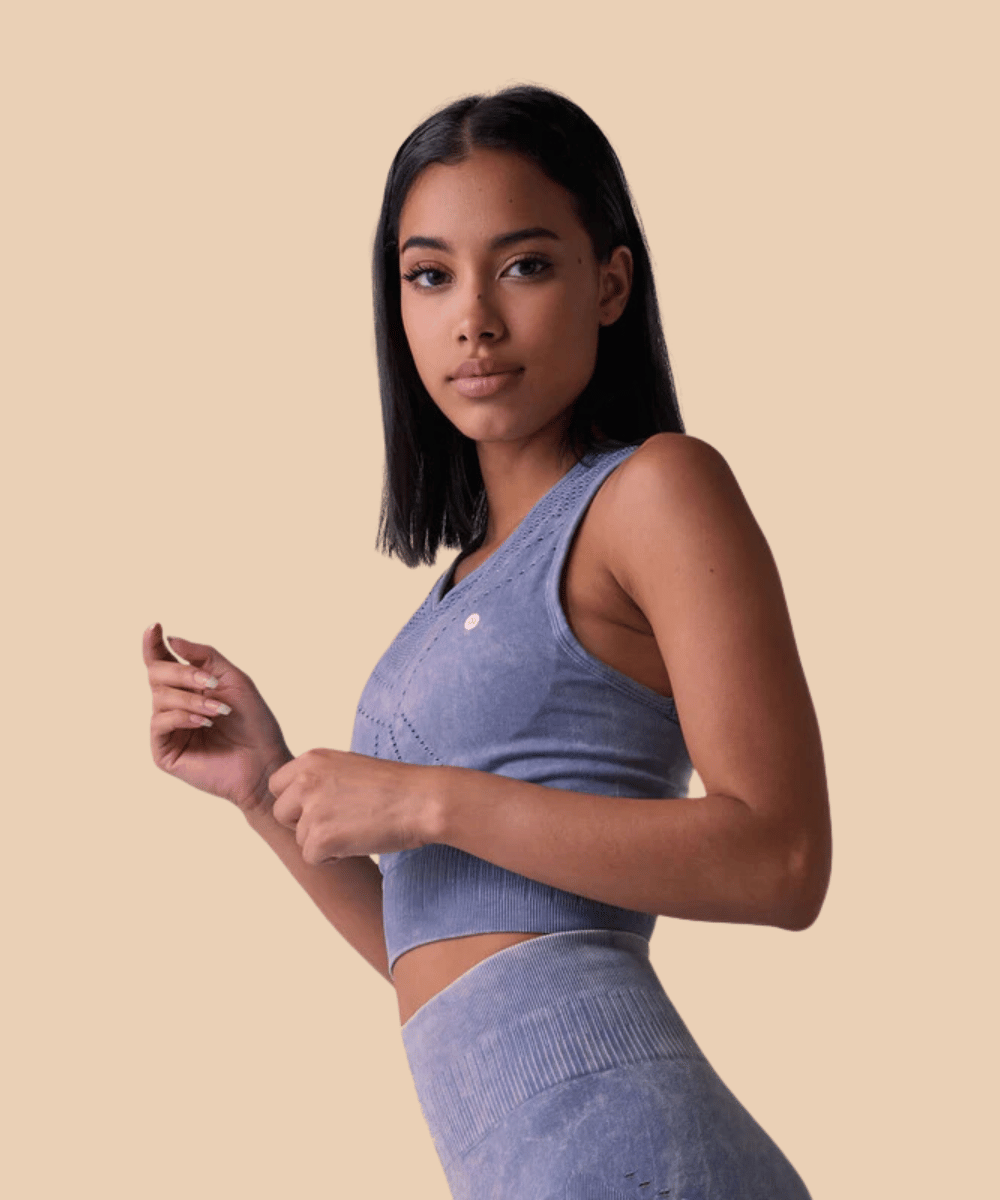 Ensemble : leggings et haut de sport sans coutures en pierre 3D