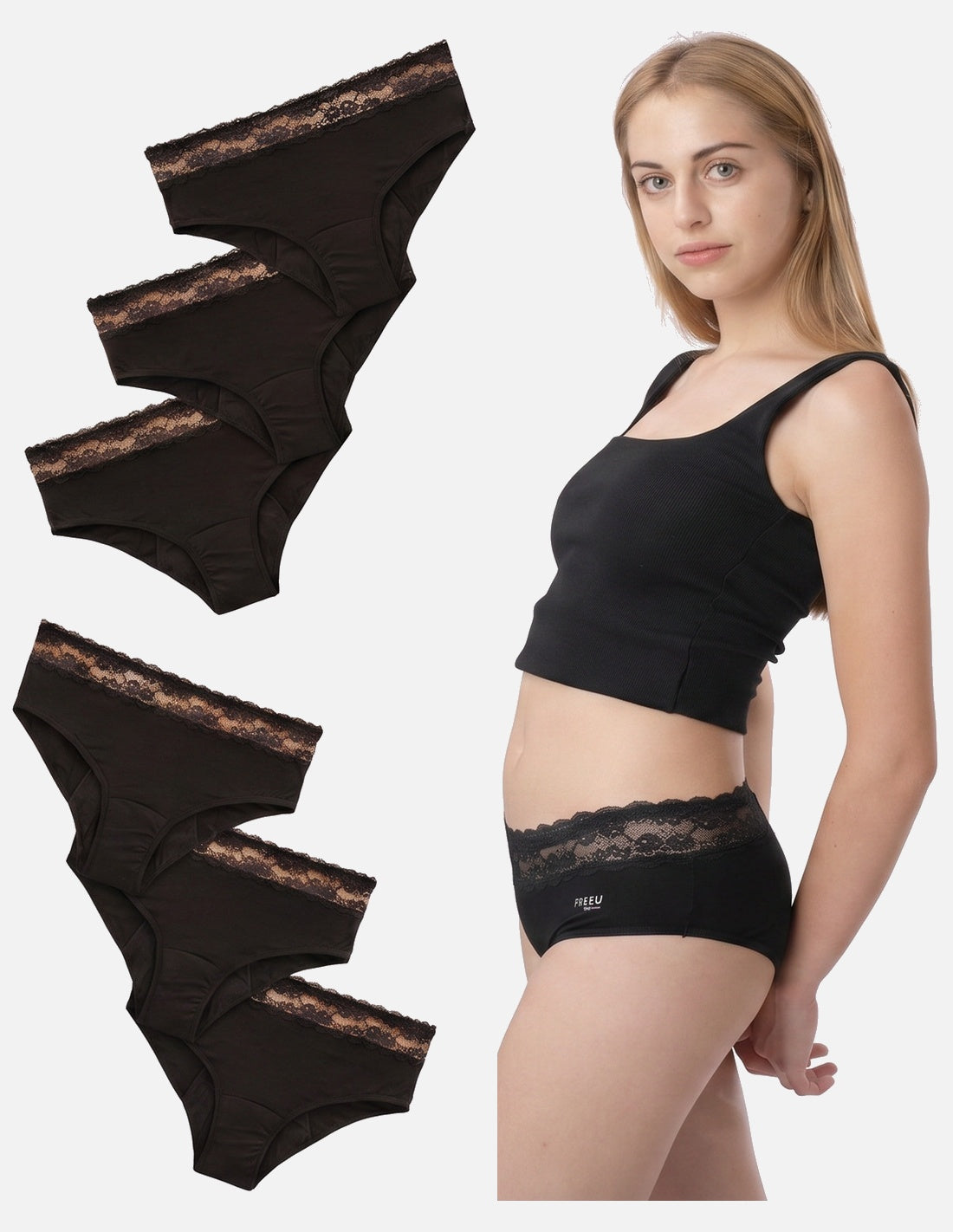6 Lola heavy flow bamboo menstrual panties