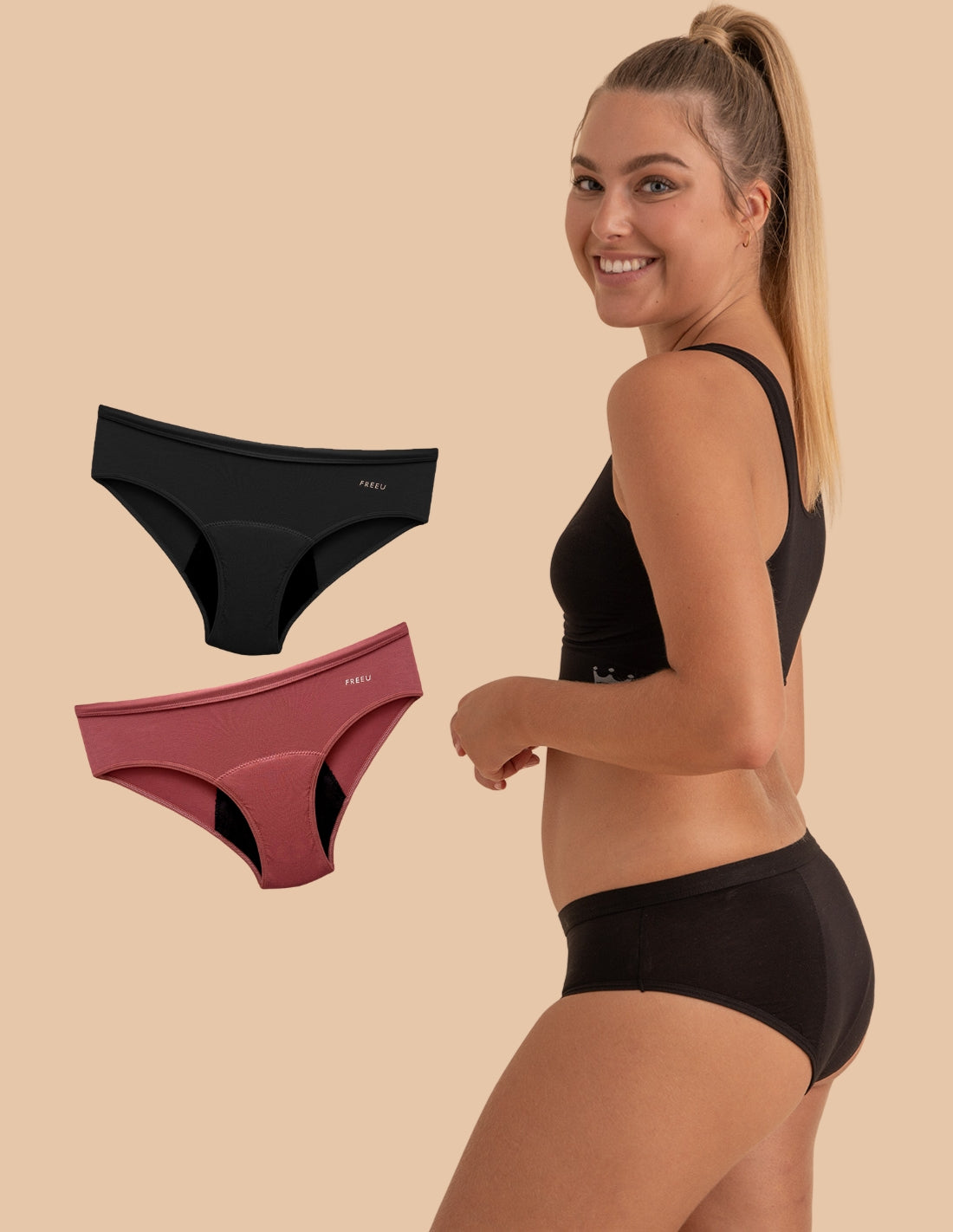 Zestaw 2 Majtki menstruacyjne dla nastolatek heavy flow Boston