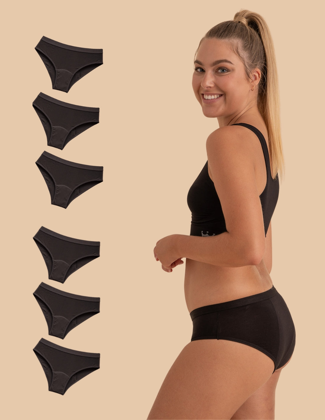 Bragas menstruales TEEN de bambú Boston