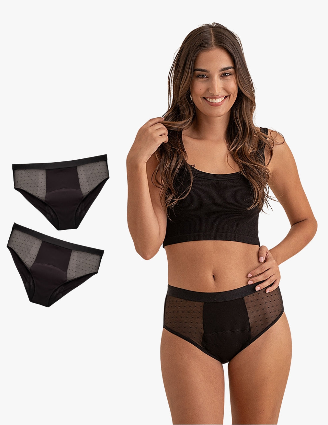 2 Bragas menstruales de algodón Charlotte