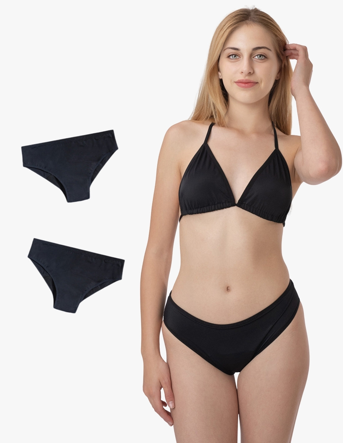 2-pack Céline TEEN menstrual bikini briefs — water protection up to 4 hours