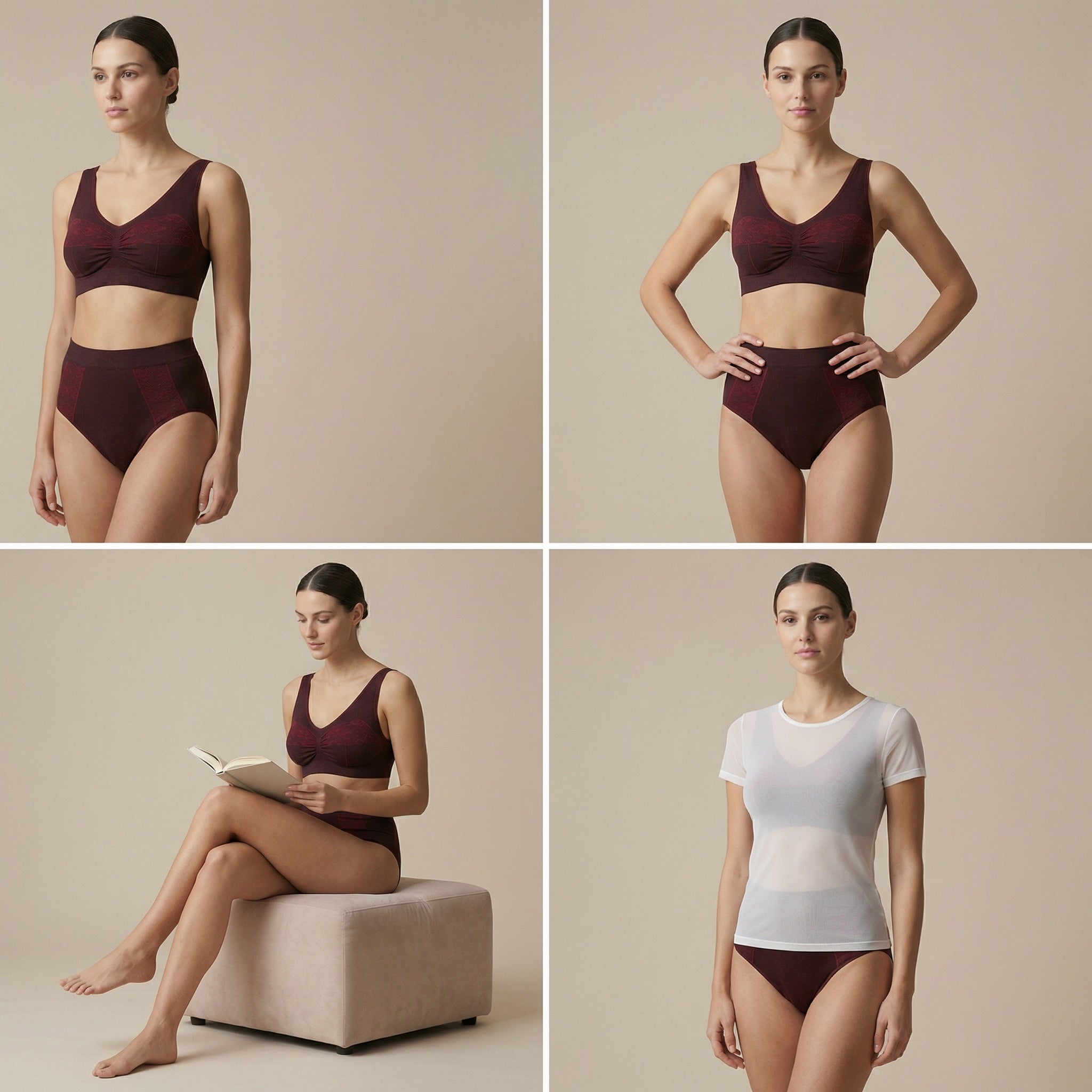 Set sujetador y braga faja sin costuras Ania