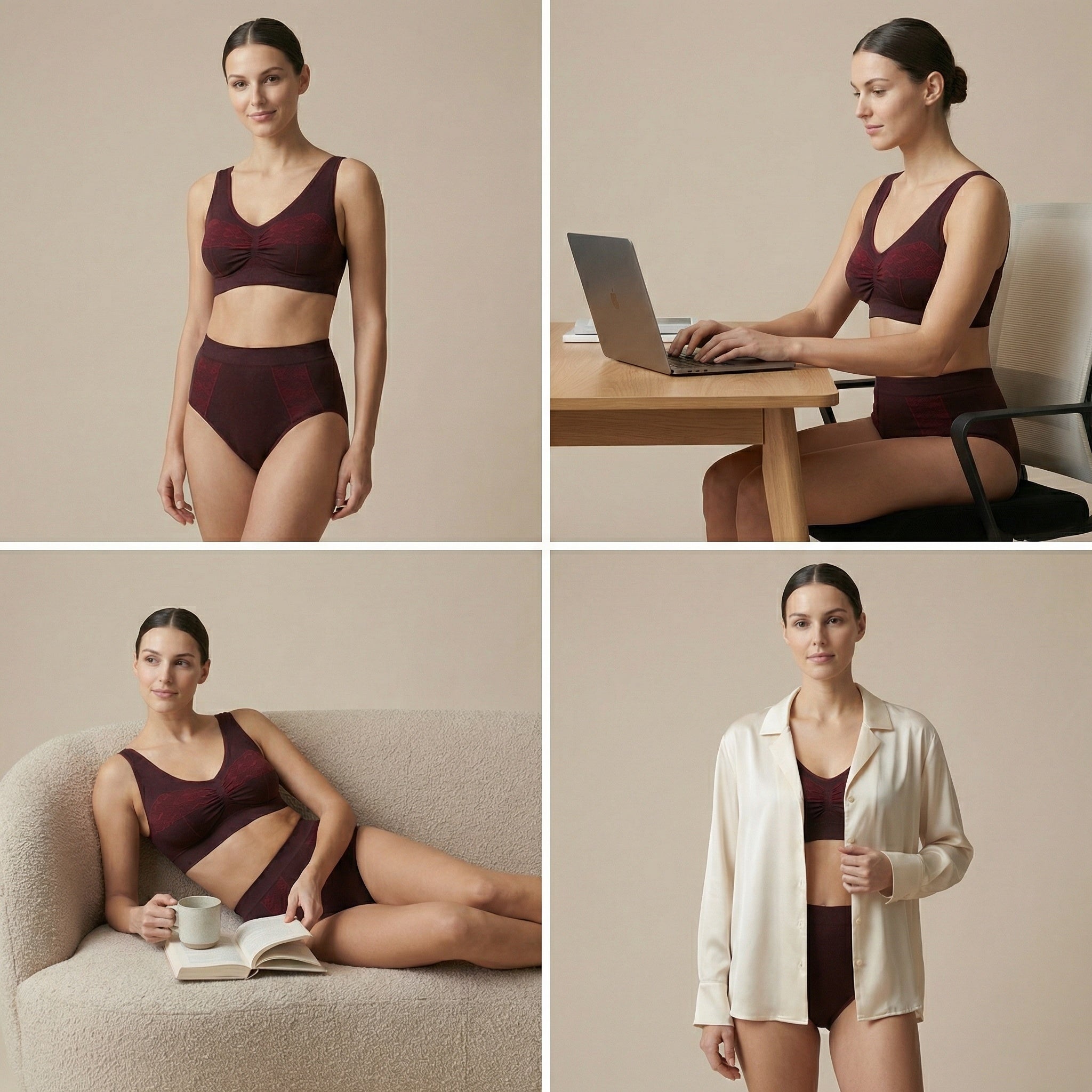 Set sujetador y braga faja sin costuras Ania