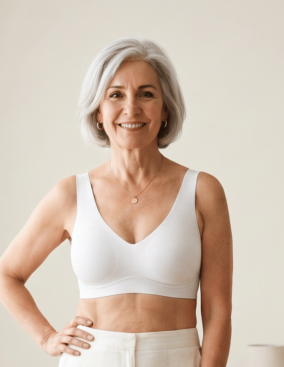 Seamless and wire-free bra with removable foam | Pressure-reducing straps | Chelo Collection