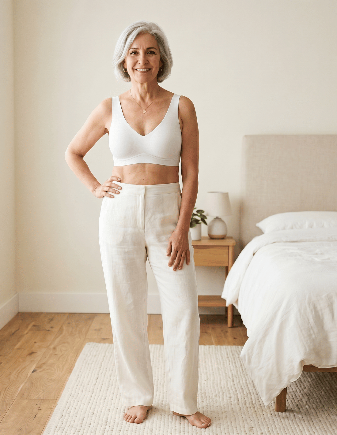 Seamless and wire-free bra with removable foam | Pressure-reducing straps | Chelo Collection