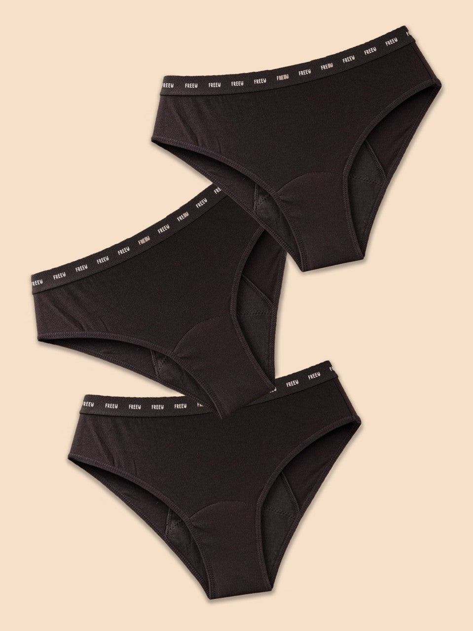 Pack de 3 Bragas menstruales para niñas Logos FreeU
