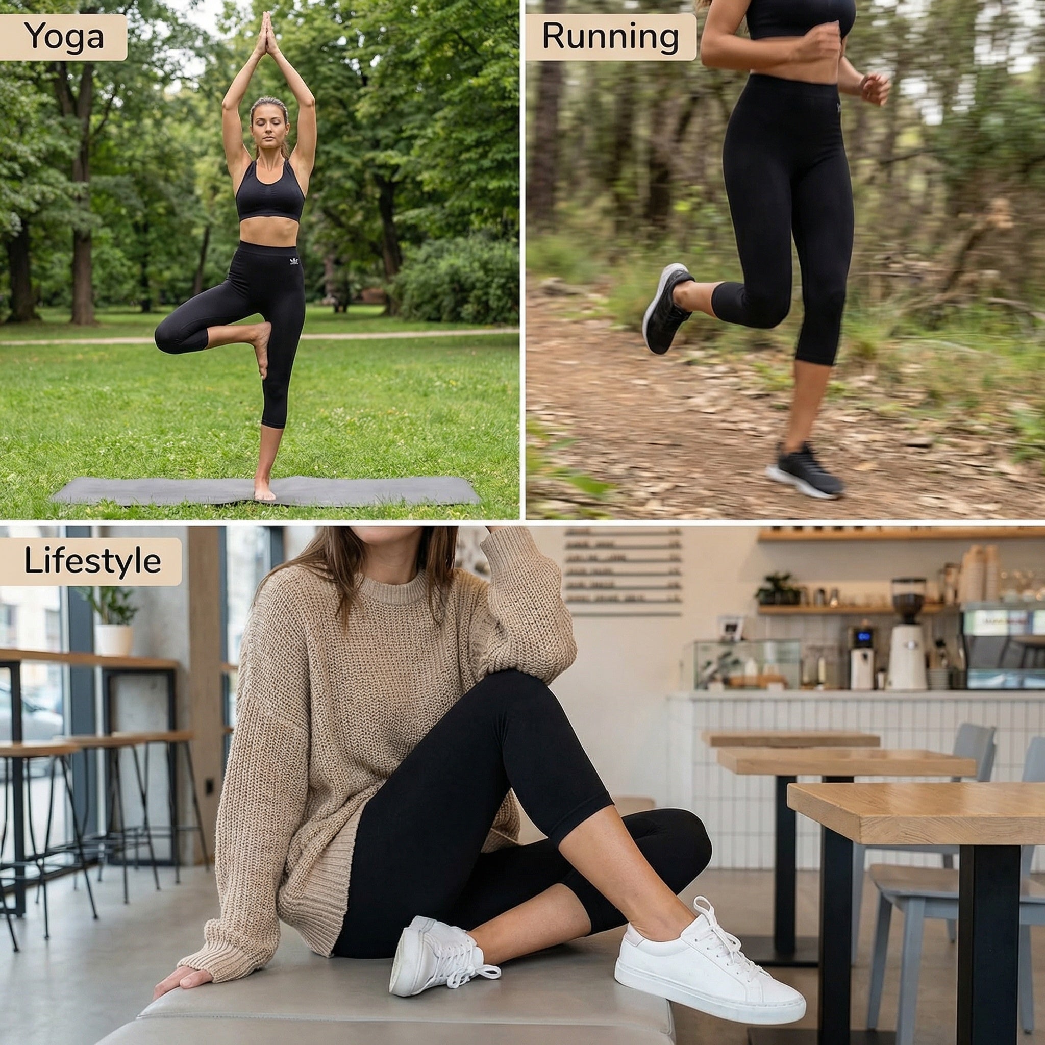 Compressive capri leggings with FIR Nova technology