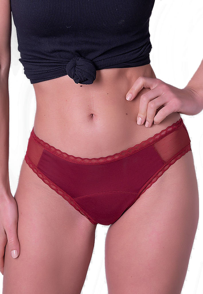 Pack 2 washable menstrual panties in organic bamboo cotton, Sunny.