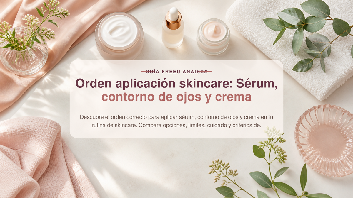 Portada de la guía FreeU Anaissa: Orden aplicación skincare: Sérum, contorno de ojos y crema
