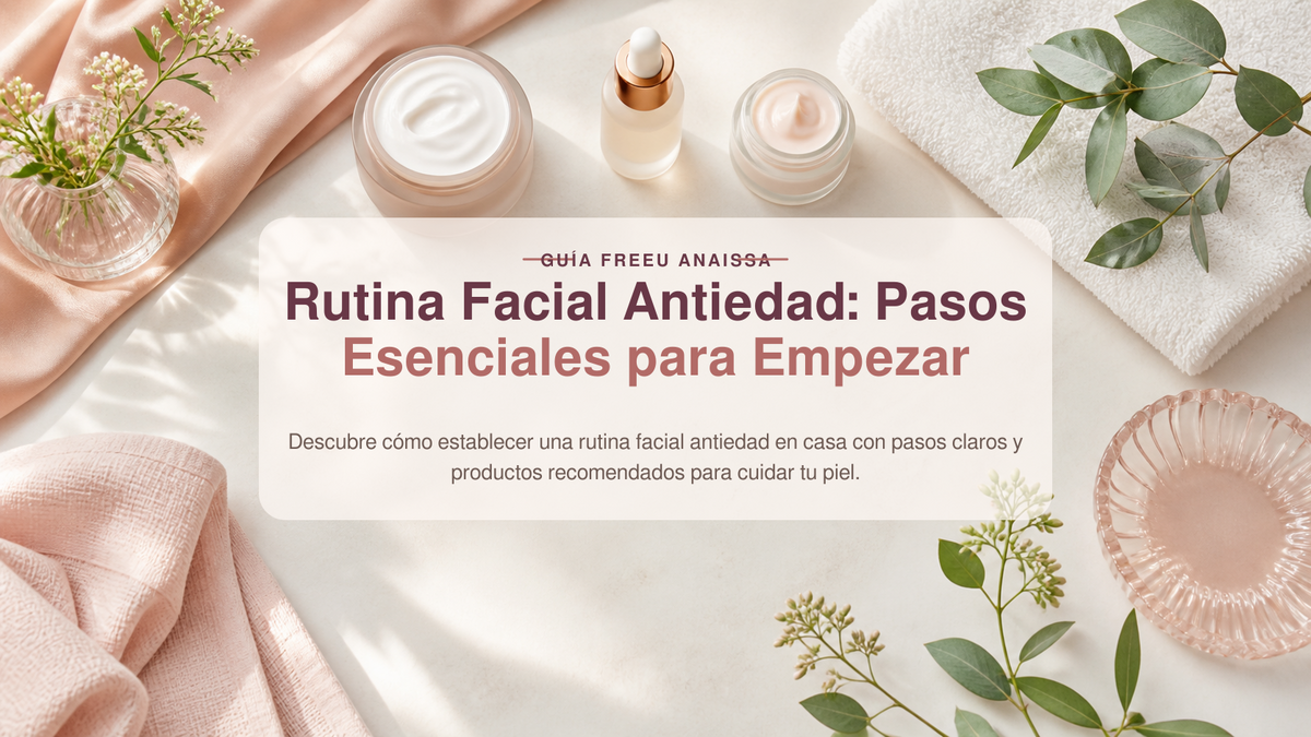 Portada de la guía FreeU Anaissa: Rutina Facial Antiedad: Pasos Esenciales para Empezar