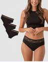3 Bragas menstruales en  bambú flujo abundante Lola