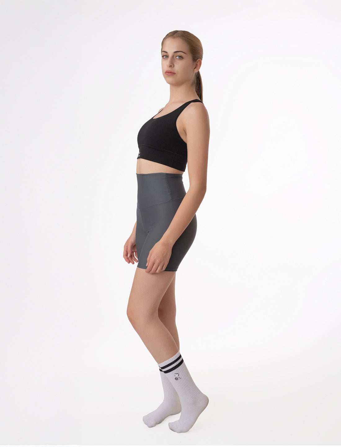 Short Ciclista Mujer con Costura Trasera en V, Tejido Compresivo Matrix