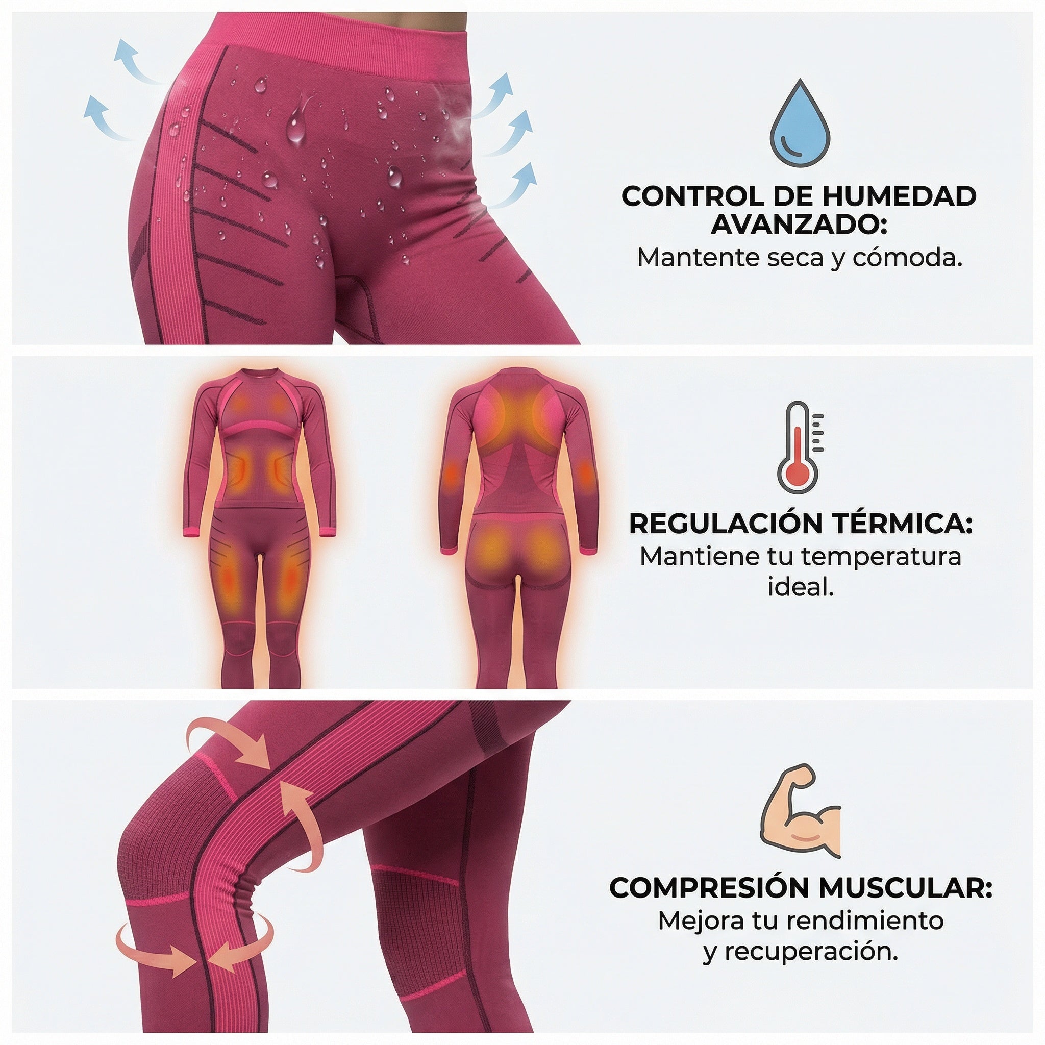 Malla deportiva tecnica de mujer con polipropileno Acro