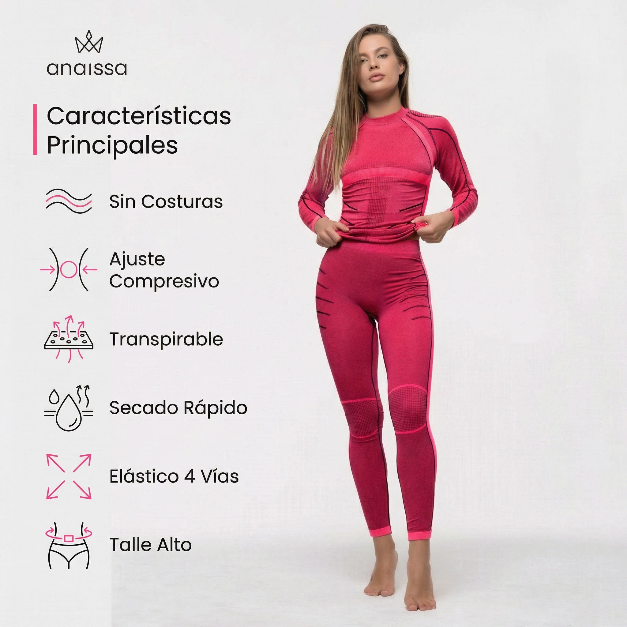 Malla deportiva tecnica de mujer con polipropileno Acro