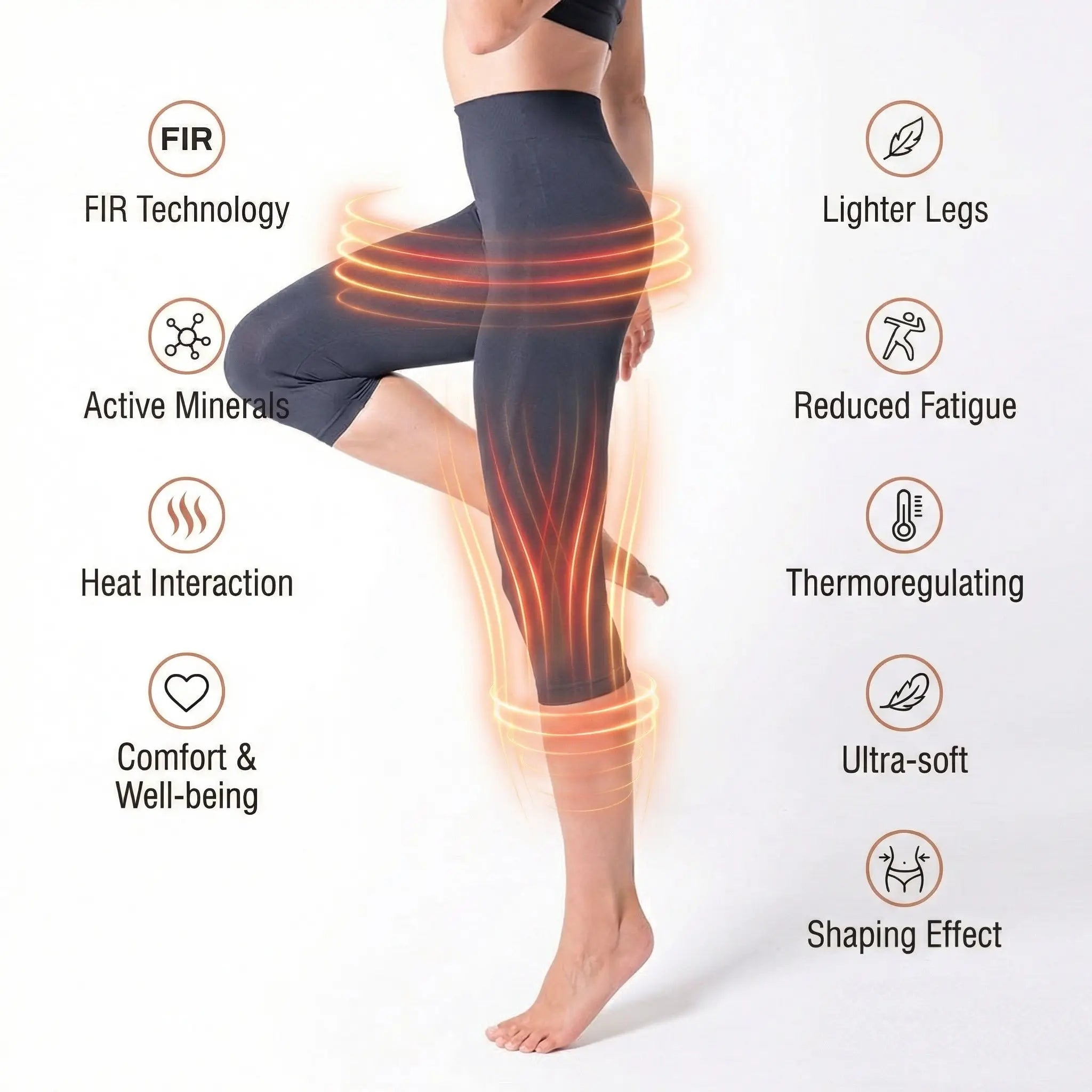 Legginsy push-up Capri 160 den z włóknem Emana Lena