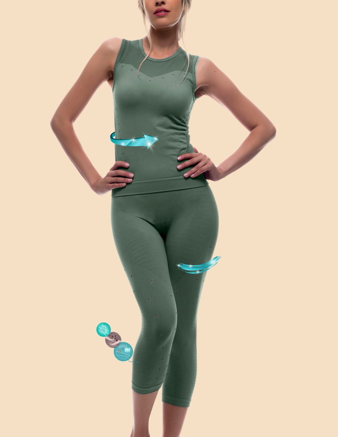 Set: Legging and shaping sports shirt with Emana Namasté fiber