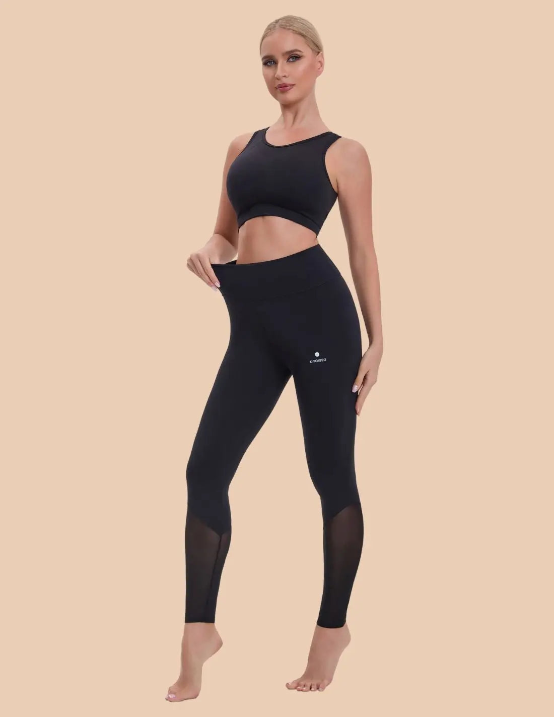 Legging de sport transparent taille haute Chiara