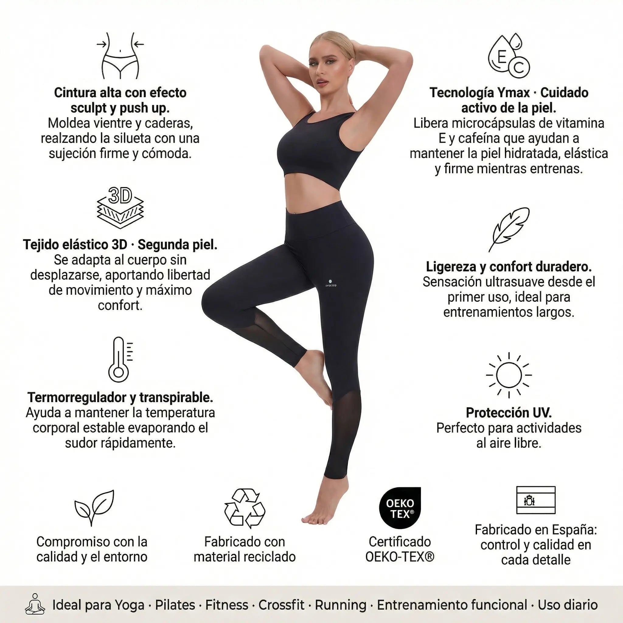 Legging de sport transparent taille haute Chiara