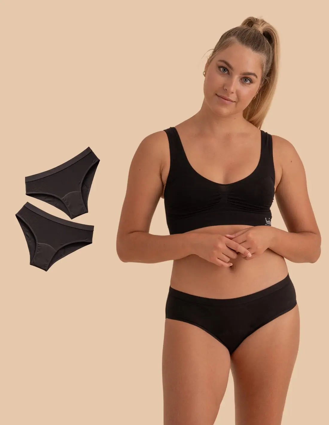 Lot de 2 culottes menstruelles ultra-absorbantes FreeU Anaissa – 12 heures Boston