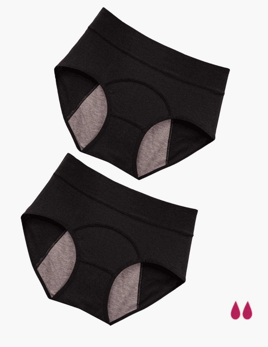 2 Indy Absorbent Cotton Period Panties (No Panty Liners Required)