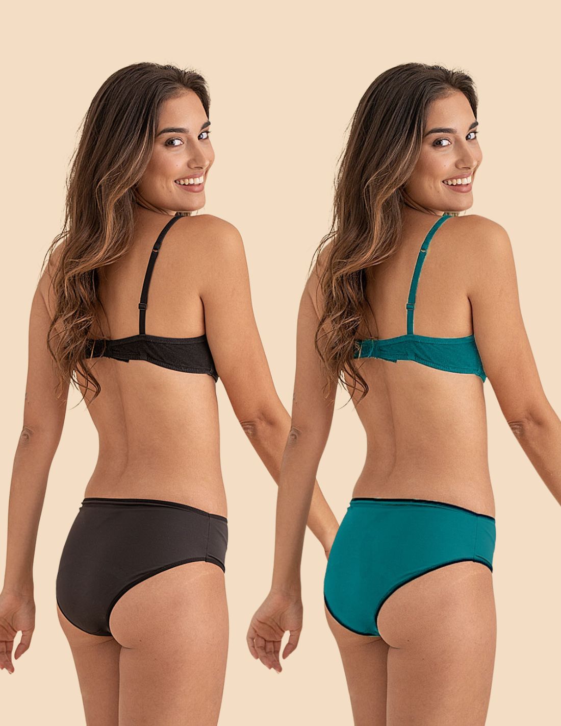 Pack:2 Bikinis menstruales para adolescente flujo abundante Céline.