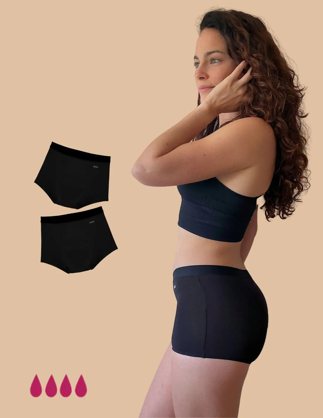 Opakowanie: 2 spodenki menstruacyjne heavy flow Amélie.