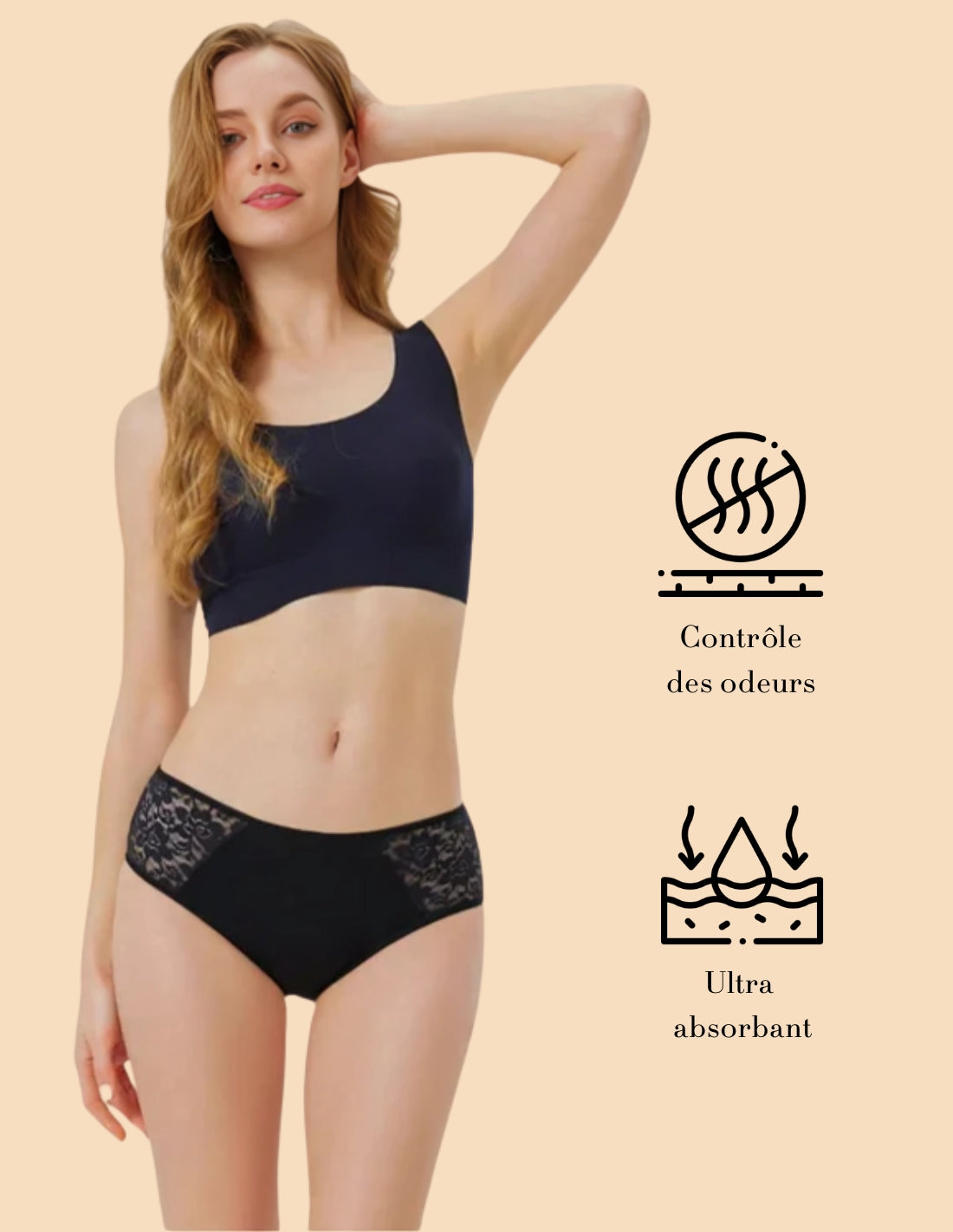Laia TEEN cotton menstrual panties for heavy flow or very severe incontinence
