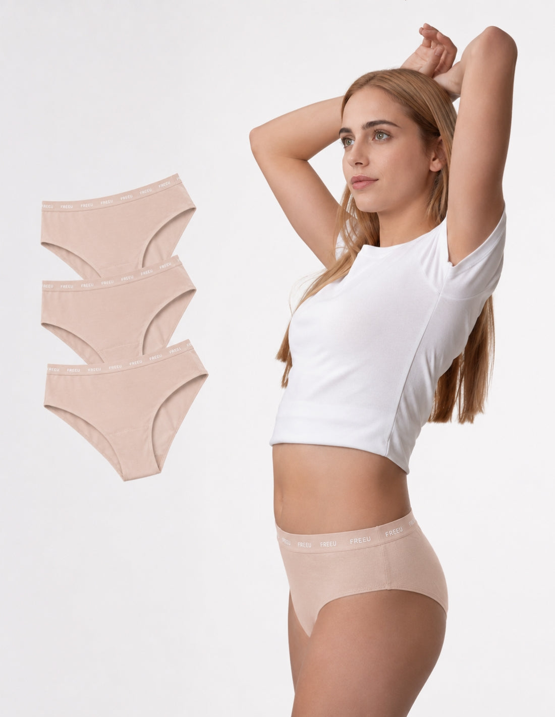 3 bamboo TEEN menstrual panties Logos FreeU