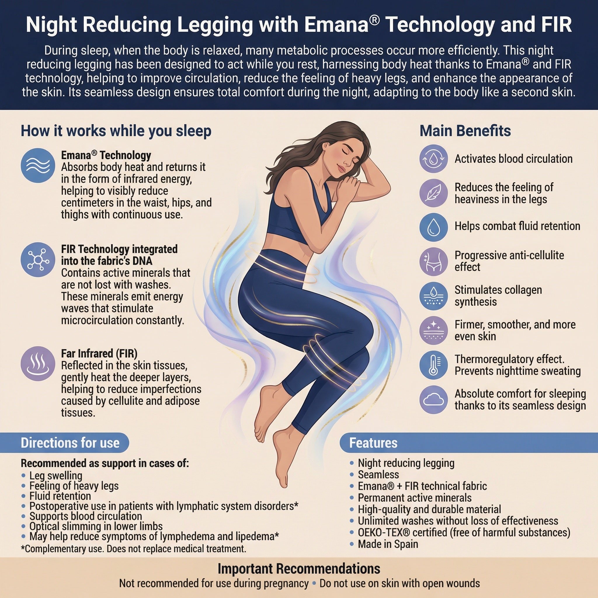 Legging Noche acción drenante TECNOLOGÍA FIR Nina.