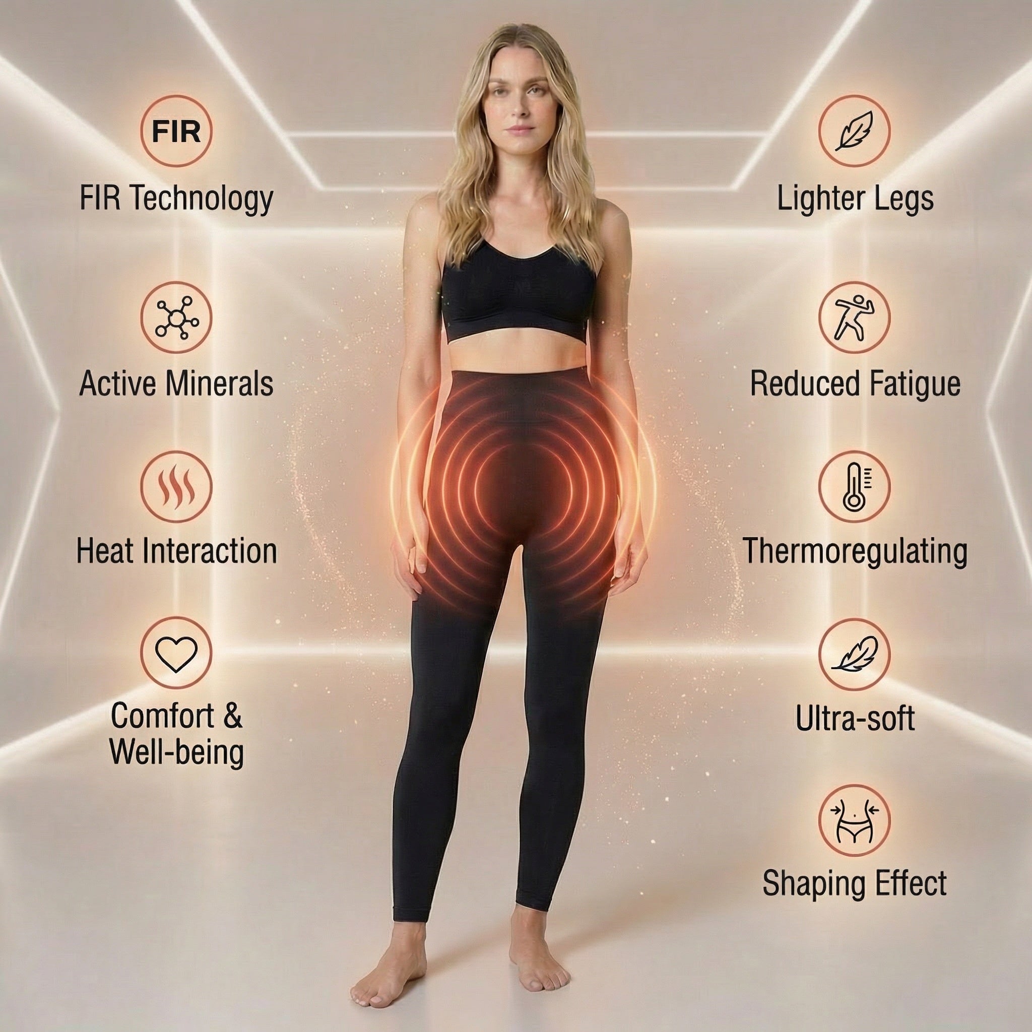 Nova 6002 Leggings – Flat tummy and lumbar support with Fir technology | Anaissa