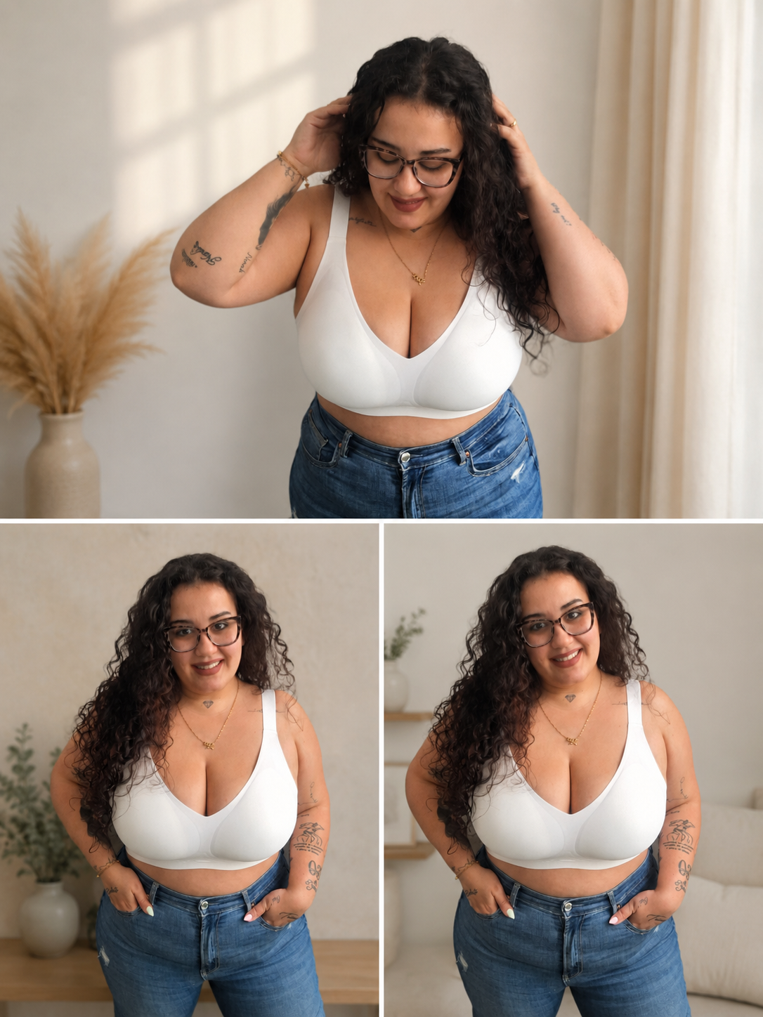 Soutien-gorge sans coutures et sans armatures avec mousse amovible | Bretelles anti-pression | Collection Chelo